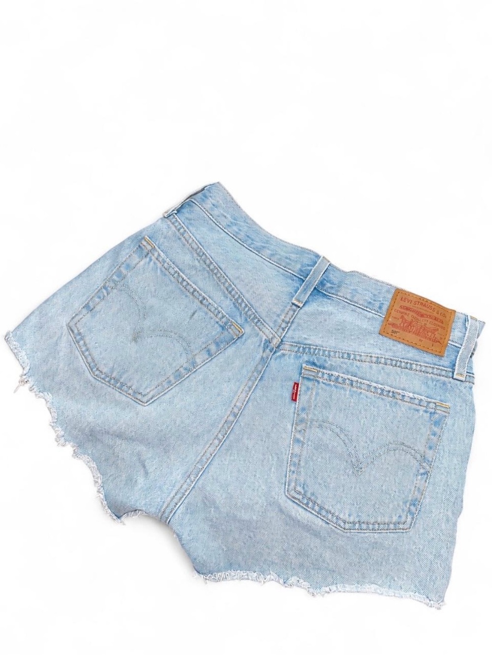 Levi's Faded Light Blue Denim Cutoff Shorts